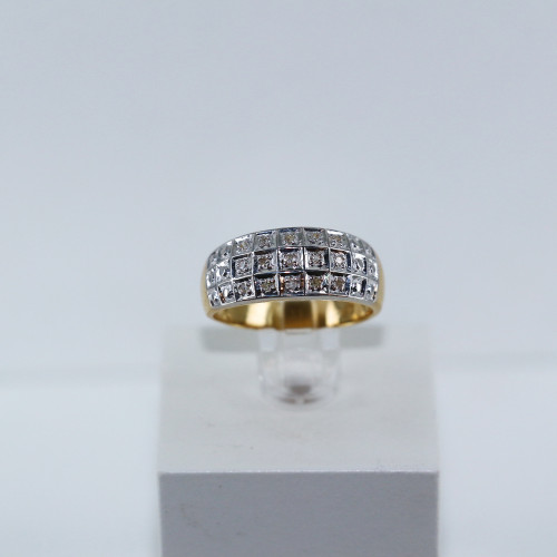 Bague bicolore 3 rangs de diamants